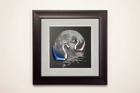 IL70504  Nature Moonlight Swans Crystal Art